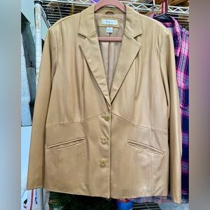 Preston & York Tan Leather Blazer